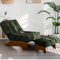 Decorative armchair with ottoman and adjustable backrest, tufted living room chair, recliner with footrest, modern and cozy reclining chair, for a reading room, green