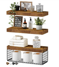 Bathroom shelves above the toilet, wall-mounted floating shelves, toilet paper storage, small rustic-style shelf...